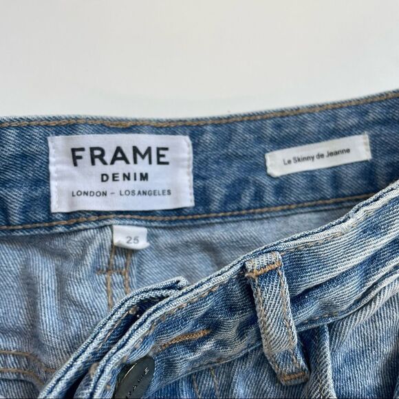Frame Le Skinny De Jeanne Distressed Jeans Sz 25 - Picture 6 of 12